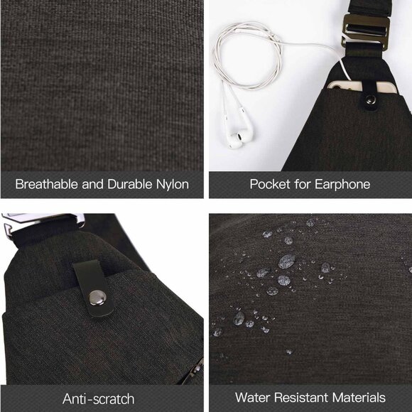 🆕 Women Black Anti-Theft Crossbody Shoulder Bag All Fit Security Travel Purse - Picture 6 of 6